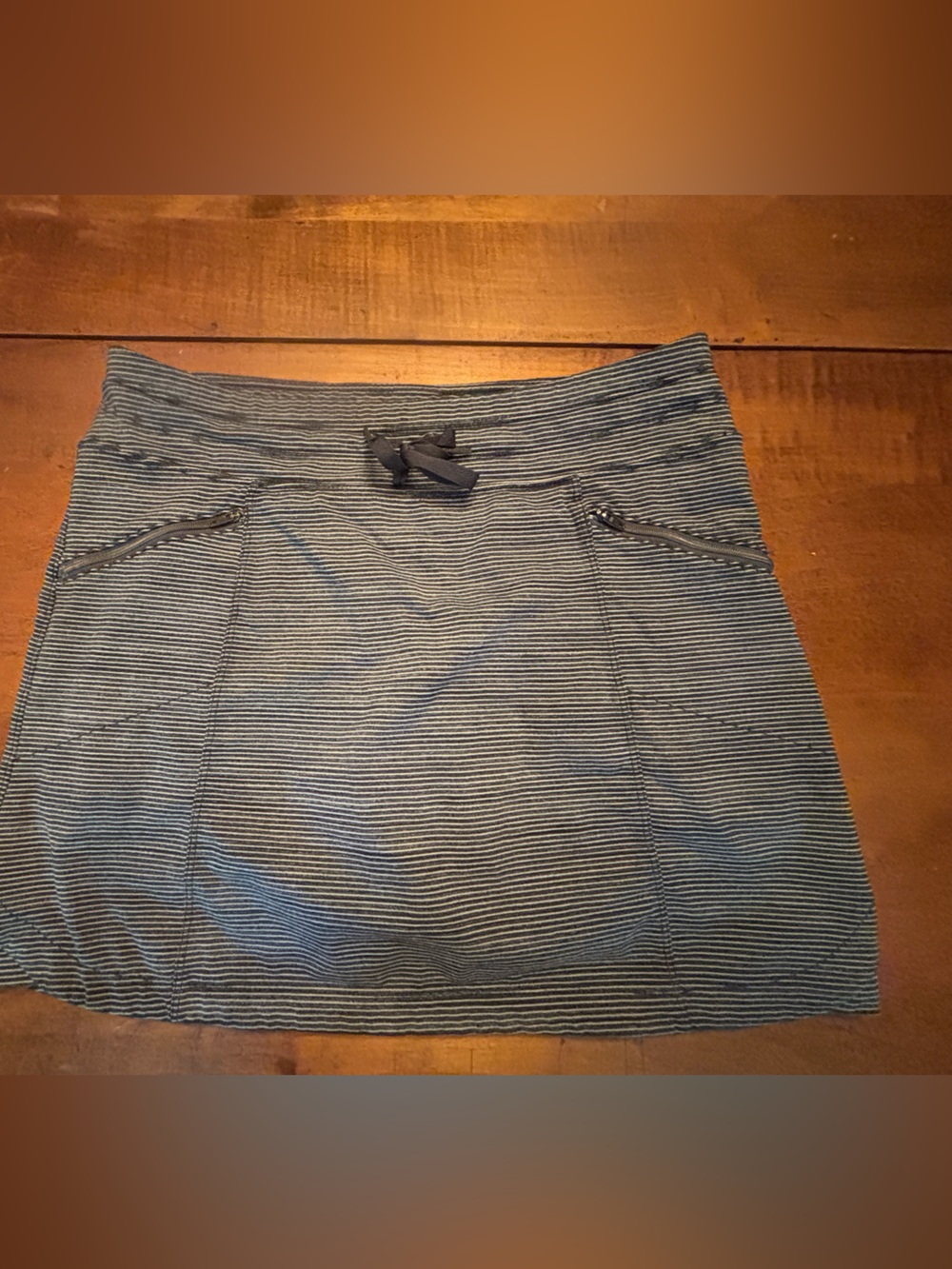 Athleta grey and White Striped Mini Skort